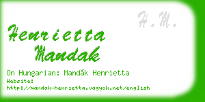 henrietta mandak business card