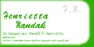 henrietta mandak business card